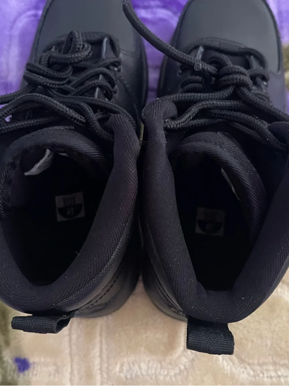 Nike Kids All-Black High-Top Lace-Up Boots